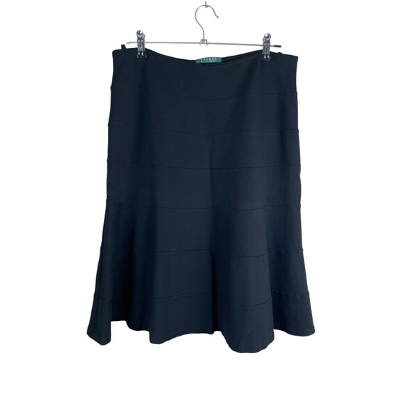 Lauren Ralph Lauren Black A-Line Viscose Skirt Women's Size 10 Capsule Office - Picture 2 of 9